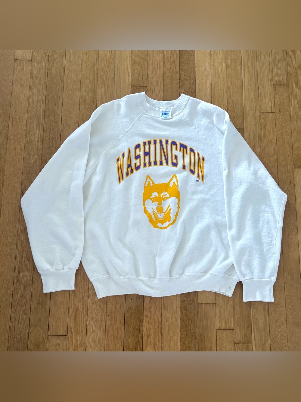 VINTAGE TULTEX Washington Huskies Sweatshirt XL Crewneck Made In USA 90s 80s Vtg